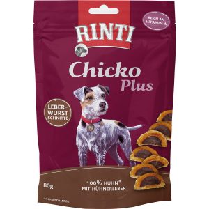 Rinti Hunde-Natursnacks Chicko Plus Leberwurstschnitte Huhn 80 g