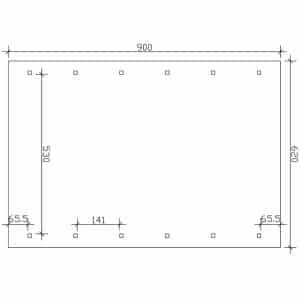 Satteldach-Carport Wallgau 620 x 900 cm Dachlattung