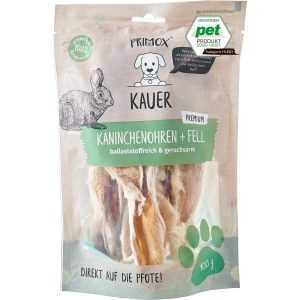 Primox Hunde-Snack Kauer Premium Kaninchenohren und Fell 100 g