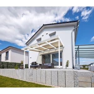 Terrassenüberdachung Premium (BxT) 410 cm x 406 cm Weiß Acryl Bronce