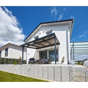 Terrassenüberdachung Premium (BxT) 309 cm x 306 cm Anthrazit Polycarbonat Bronce