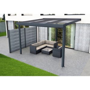 Terrassenüberdachung Premium (BxT) 309 cm x 306 cm Anthrazit Acryl Klar