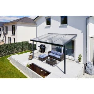 Terrassenüberdachung Premium (BxT) 410 cm x 306 cm Anthrazit Acryl Klar