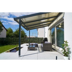 Terrassenüberdachung Premium (BxT) 410 cm x 406 cm Anthrazit Acryl Bronce