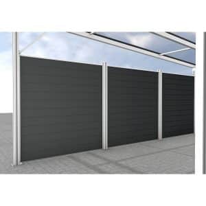 Gutta Seitenwand Carport Premium Weiß WPC Dielen Dunkelgrau