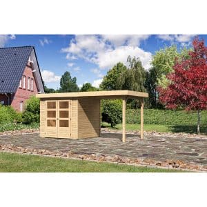 Karibu Holz-Gartenhaus/Gerätehaus Raala 2 Natur 433 cm x 213 cm