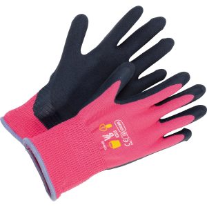 Kinderhandschuh Naturlatex-Teilbeschichtung Pink oder Blau Größe 5