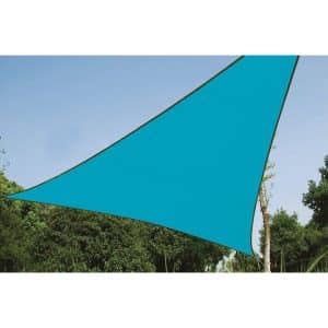 Perel Dreieckssonnensegel wasserabweisend 5 x 5 x 5 m Himmelblau