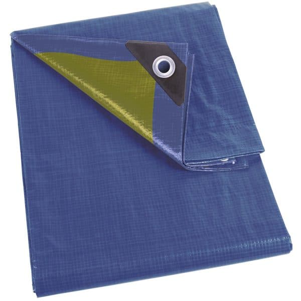 Perel Abdeckplane Blau/Khaki stark 6 x 8 m