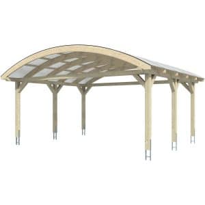 Skan Holz Bogendach-Carport Franken Nussbaum 635 x 541 cm