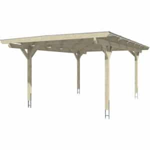 Skan Holz Carport Odenwald Nussbaum 428 x 648 cm