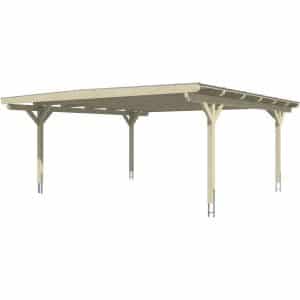 Skan Holz Carport Odenwald Eiche hell 640 x 648 cm