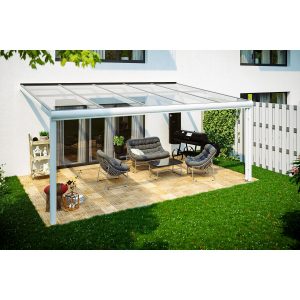 Skan Holz Terrassenüberdachung Modena 541 x 257 cm Aluminium Weiß