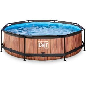 EXIT Wood Pool D300x76cm mit Filterpumpe - braun