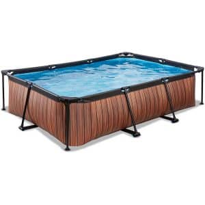 EXIT Wood Pool 300x200x65cm mit Filterpumpe - braun
