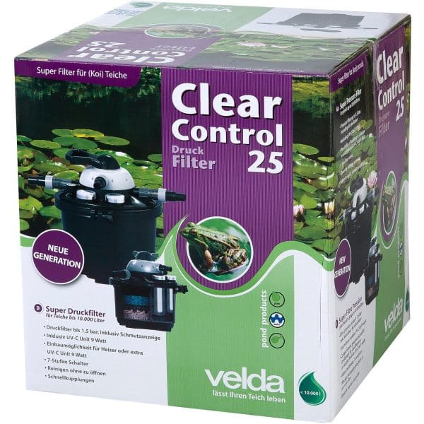 Velda Druckfilter Clear Control 25 + UV-C 9 Watt