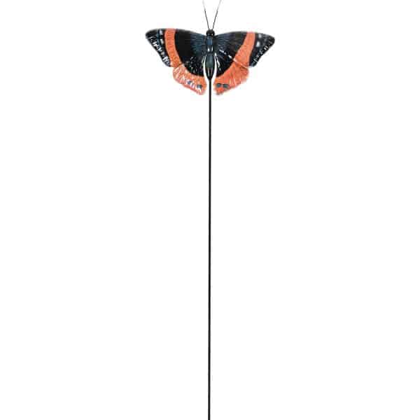 Gartenstecker Schmetterling 110 cm Rot-Schwarz