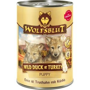 Wolfsblut Hunde-Nassfutter Wild Duck und Turkey Puppy Ente und Truthahn mit Kürb