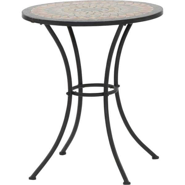 Siena Garden Bistrotisch Prato Eisen Ø 60 cm x 71 cm Schwarz Mosaik