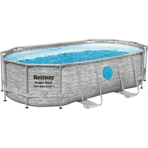 Bestway Stahlrahmenpool Power Steel 424 cm x 250 cm x 100 cm Oval