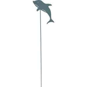 Metallstecker Delfin 72 cm Hellblau