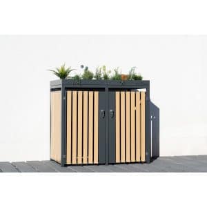 Westmann Mülltonnenbox und Gerätebox Design 1 Anthrazit 134 cm x 84 cm x 125 cm