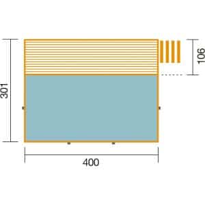 Weka Massivholzpool 595 Gr.1 Technikraum/Sonnendeck 490 x 309 x 203 cm Blau-Weiß