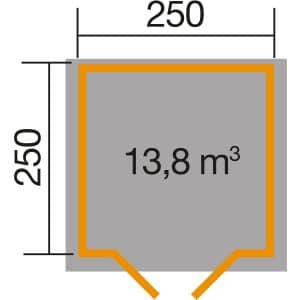 Weka Gartenhaus/Gerätehaus 209 Gr.2 288 x 310 x 254 cm Graphitgrau