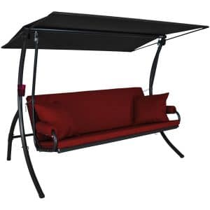 Angerer Hollywoodschaukel Elegance Joy 3-Sitzer mit Liegefunktion Rot