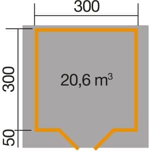 Weka Gartenhaus/Gerätehaus 209 Gr.3 333 x 244 x 261 cm Hellgrau