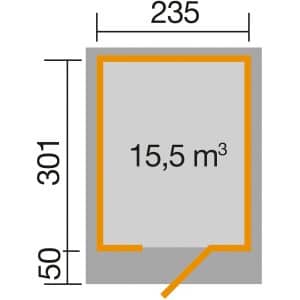 Weka Designhaus 172 Gr.2 275 x 314 x 226 cm Grau