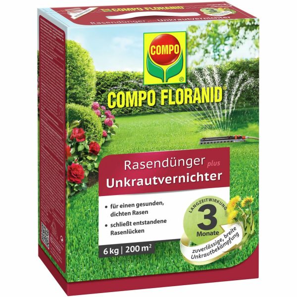 Compo Floranid Rasendünger plus Unkrautvernichter 6 kg für 200 m²