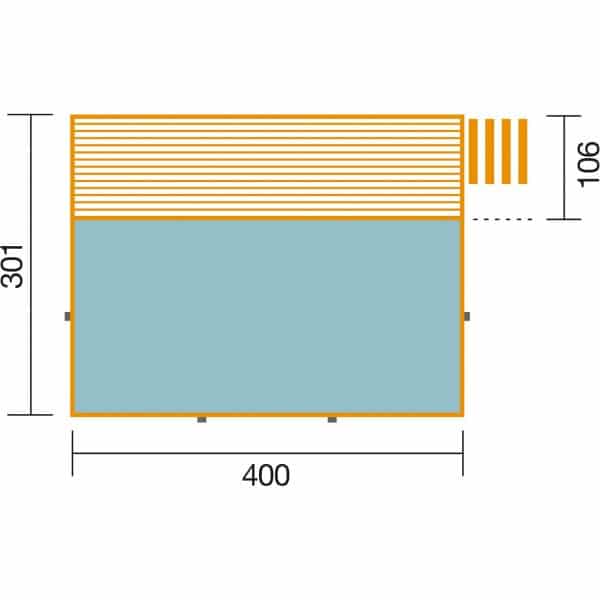 Weka Massivholzpool 595 Gr.1 Technikraum/Sonnendeck 490 x 309 x 203 cm Hellgrau