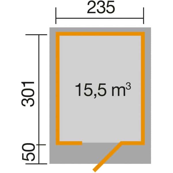 Weka Designhaus 172 Gr.2 275 x 314 x 226 cm Anthrazit