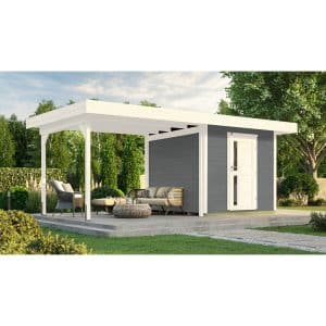 Weka Designhaus 172 B Gr.1 Anbau 295cm 575 x 375 x 226 cm Grau