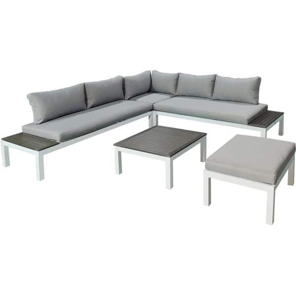 Gartenfreude Aluminium-Lounge Ambience Zwei- u. Dreisitzer Ecksitz uvm. Weiß