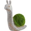 Deko-Schnecke aus Polyresin und Kunstrasen 18 cm x 9 cm x 20 cm Grün