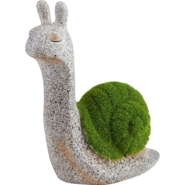 Deko-Schnecke aus Polyresin und Kunstrasen 18 cm x 9 cm x 20 cm Grün