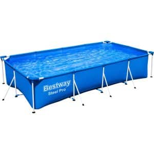Bestway Frame Pool Steel Pro ohne Pumpe 400 x 211 x 81 cm Blau Eckig
