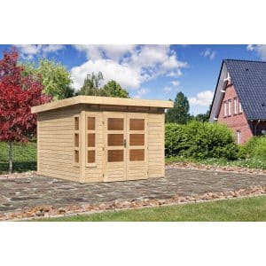 Karibu Holz-Gartenhaus/Gerätehaus Kastberg 6 Naturbelassen 305 cm x 303 cm