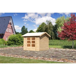 Karibu Holz-Gartenhaus/Gerätehaus Timra 3 Naturbelassen 270 cm x 288 cm