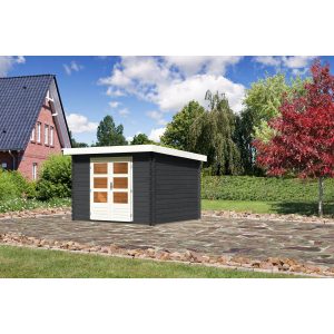 Karibu Holz-Gartenhaus/Gerätehaus Ängelholm 5 Anthrazit 315 cm x 333 cm