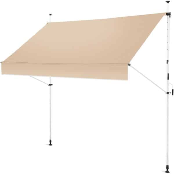 Gartenfreude Klemmmarkise Taupe/Beige 250 x 120 cm ohne Bohren