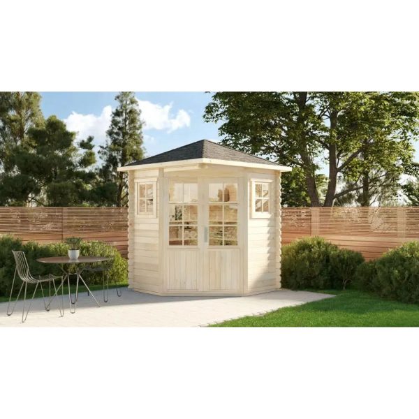 Alpholz 5-Eck Gartenhaus/Gerätehaus Modell Sunny-A Natur