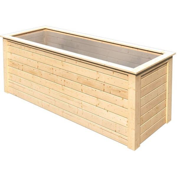 Karibu Hochbeet Wandstärke 28 mm Fichte Naturbelassen 92 cm x 244 cm x 94 cm