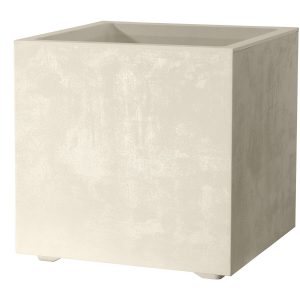 Deroma Pflanzkübel Cubo Millennium 25 cm x 25 cm x 25 cm Perlweiß