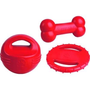 Heim Hunde-Spielzeug 3er-Set Rot