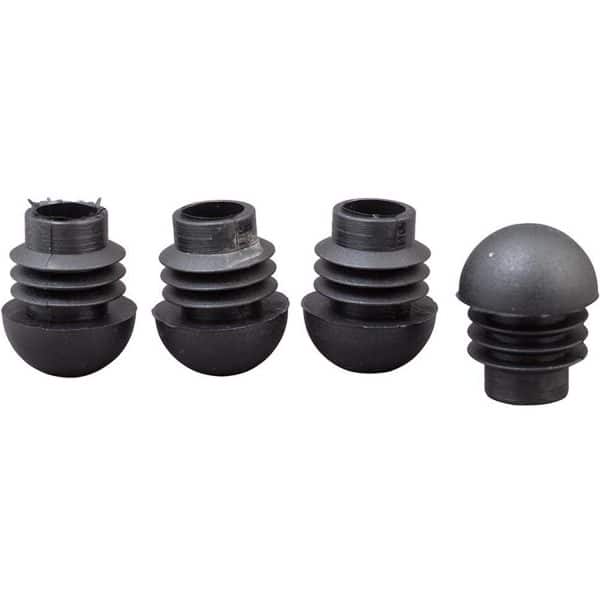 Siena Garden Fußkappen-Set Universal rund Schwarz 20 mm