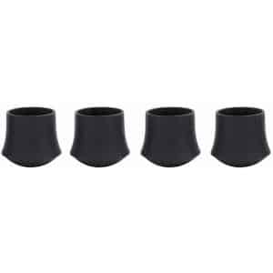 Siena Garden Fußkappen-Set zu Rollliege Rexia rund Schwarz 25 mm