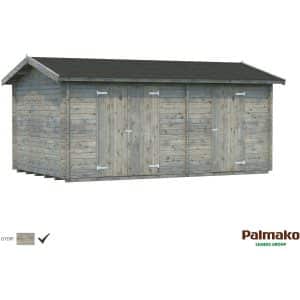 Palmako Holz-Gerätehaus Jari Grau tauchgrundiert 500 cm x 300 cm